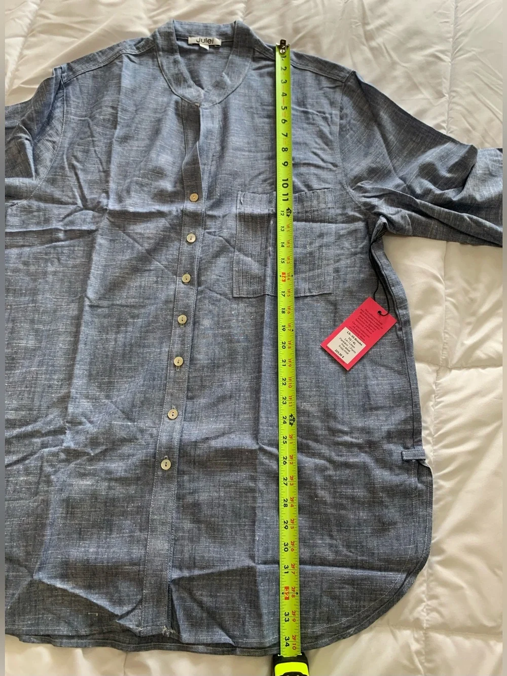 New Julei chambray button-up shirt Size XL - Picture 2 of 6